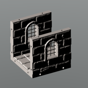 CA0212 - Castle Corridor - double walls with windows both side